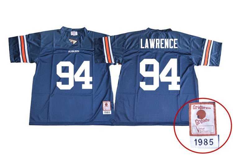 Men's Auburn Tigers #94 Devaroe Lawrence 1985 Throwback Navy College Stitched Football Jersey
